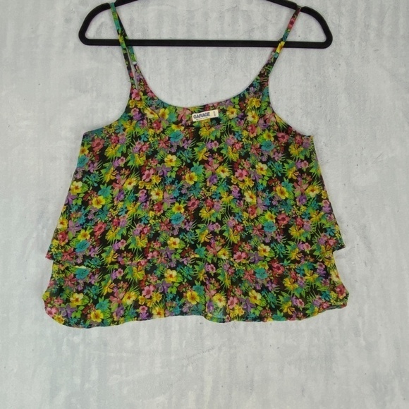 Garage Two Tier Floral Camisole Top Sz XS - Picture 1 of 6